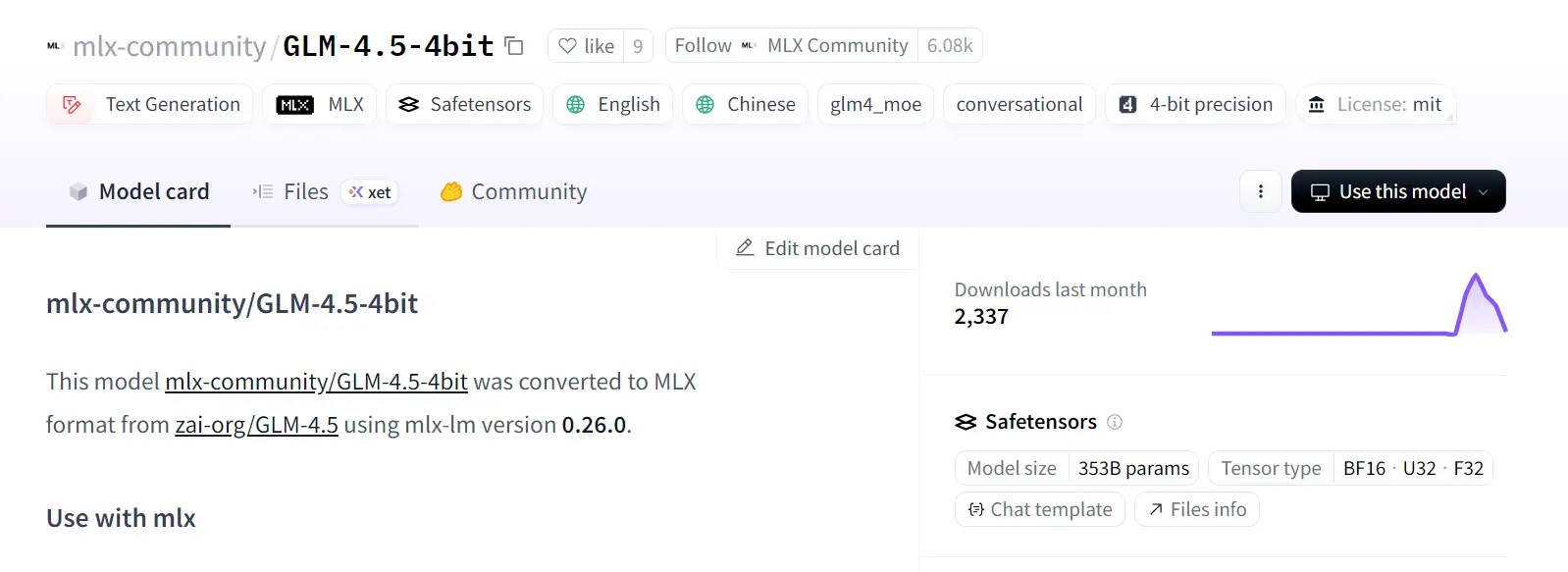 Quantized GLM 4.5 model repo on Hugging Face