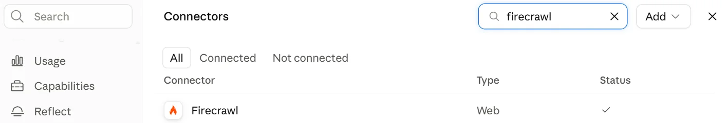 Firecrawl as a Claude Connector