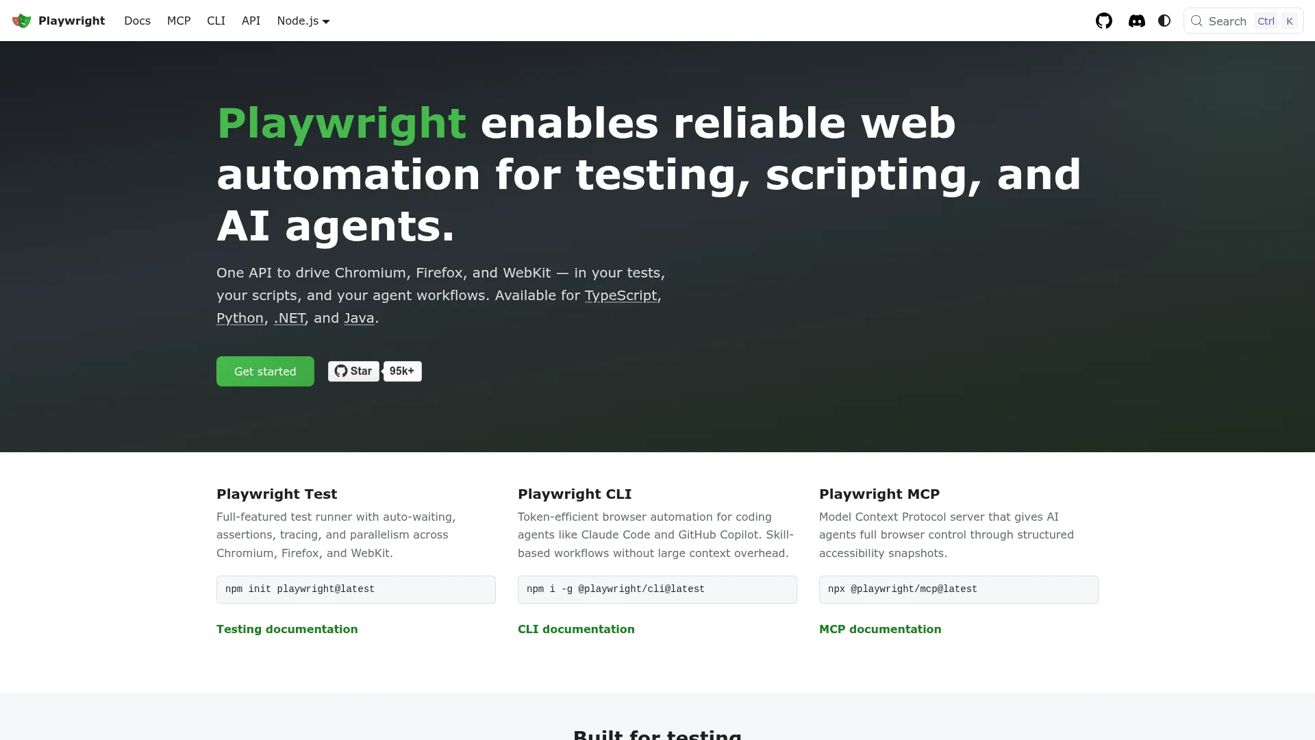 Playwright homepage