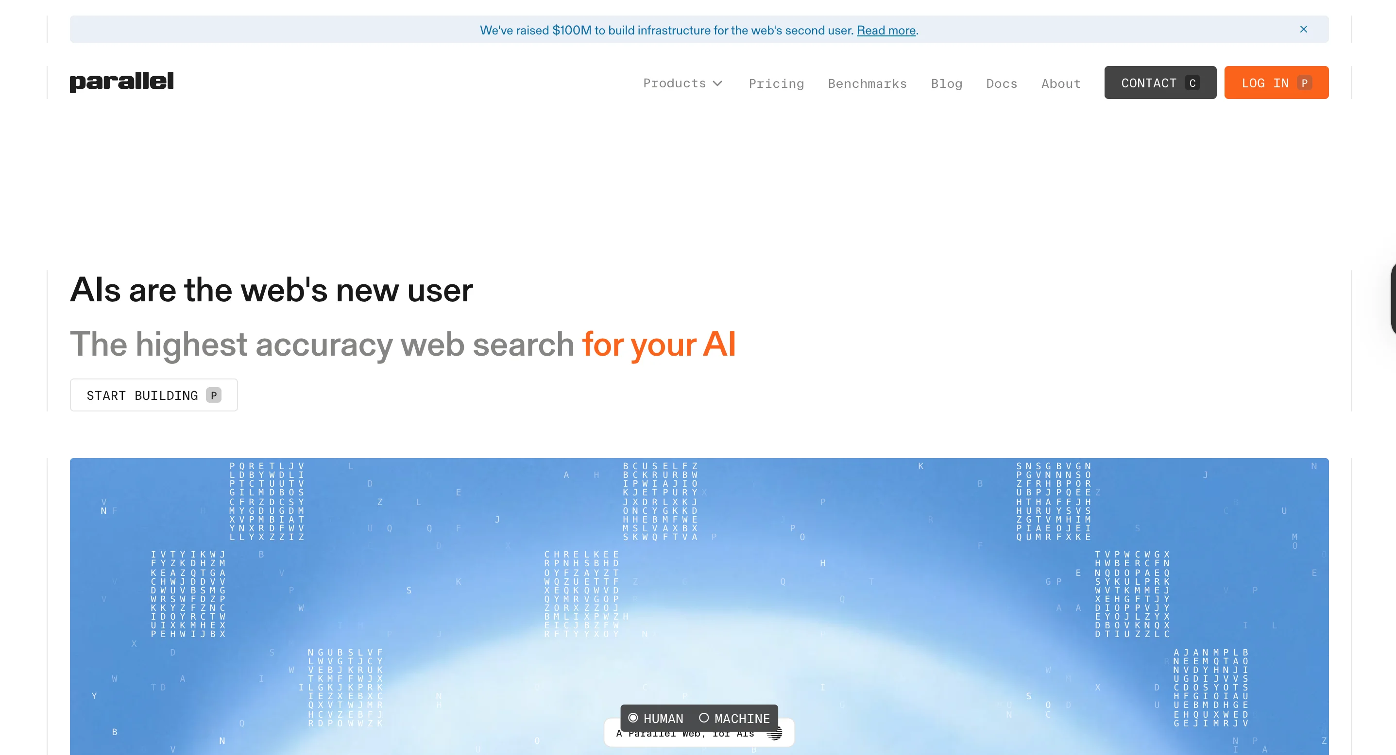 Parallel AI homepage screenshot
