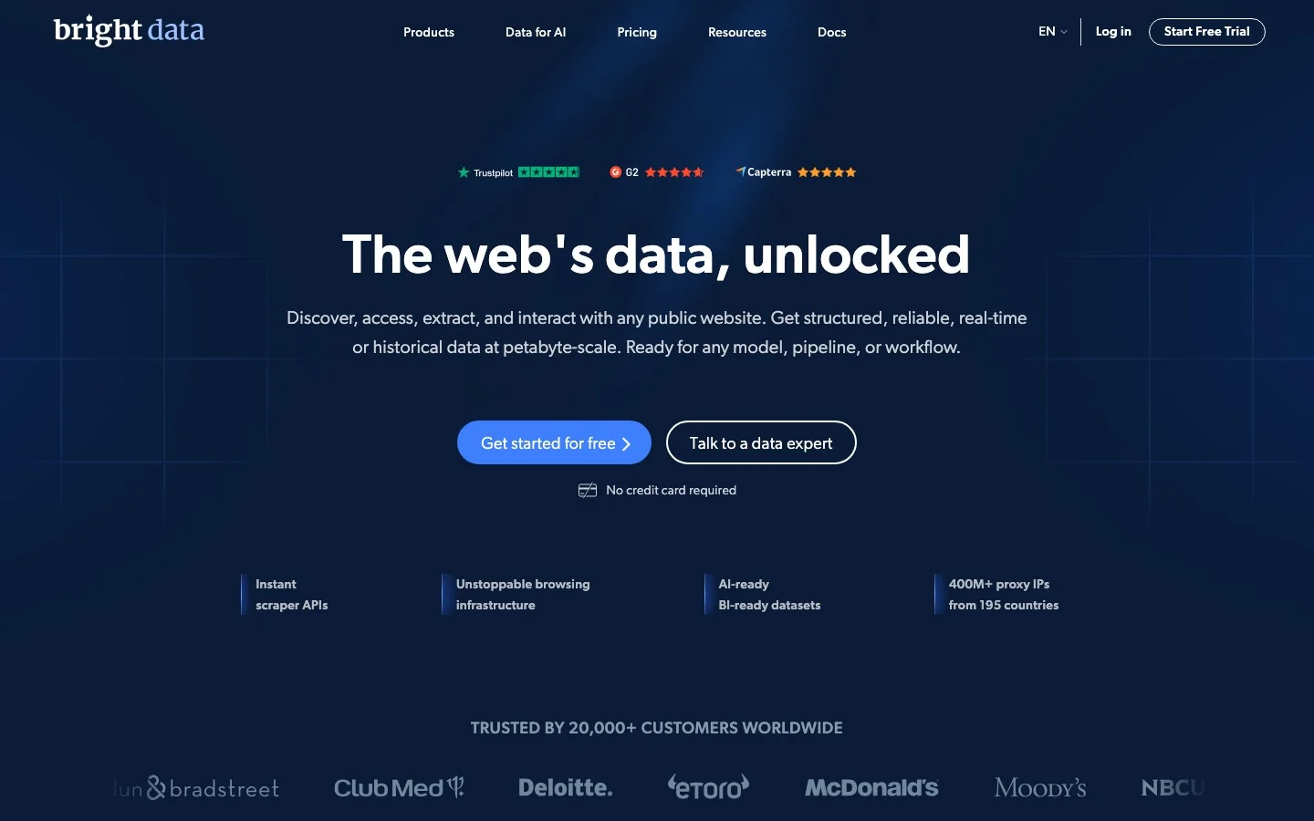 Bright Data homepage screenshot