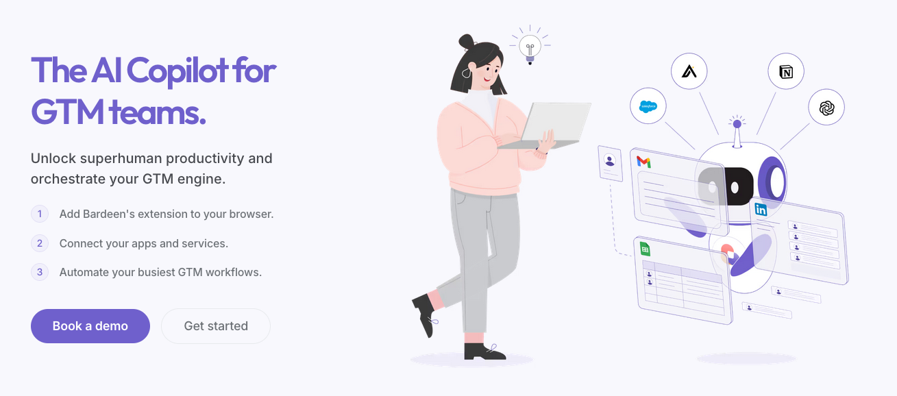 Bardeen AI workflow automation tool interface