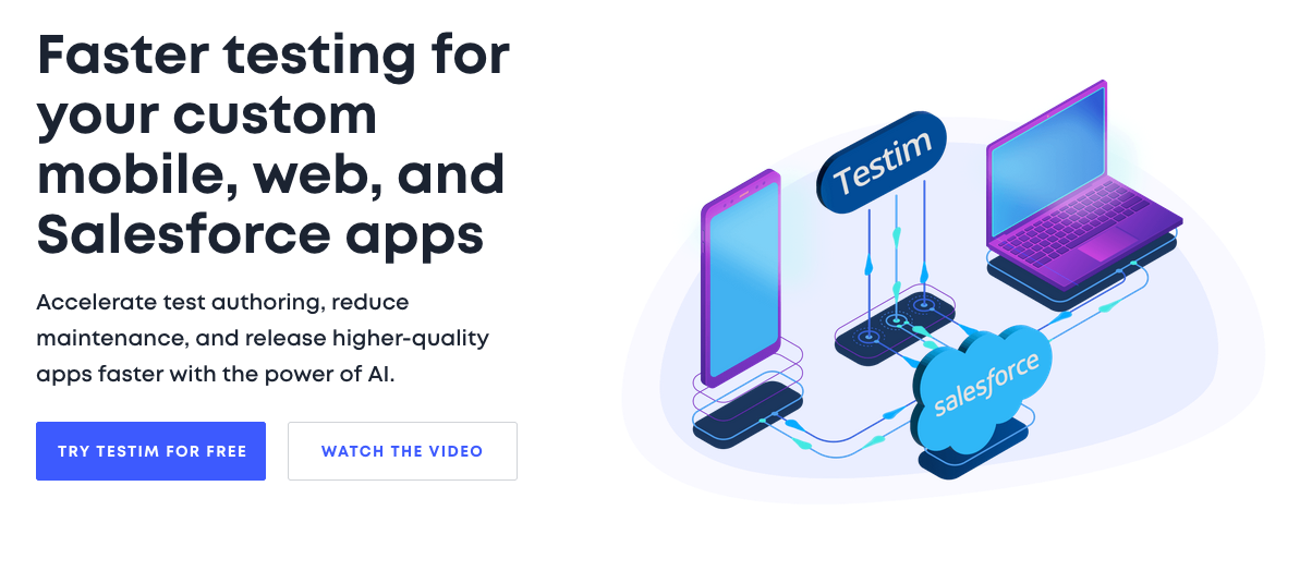 Testim AI-powered test automation platform dashboard
