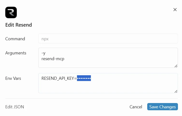 Adding your Resend API key