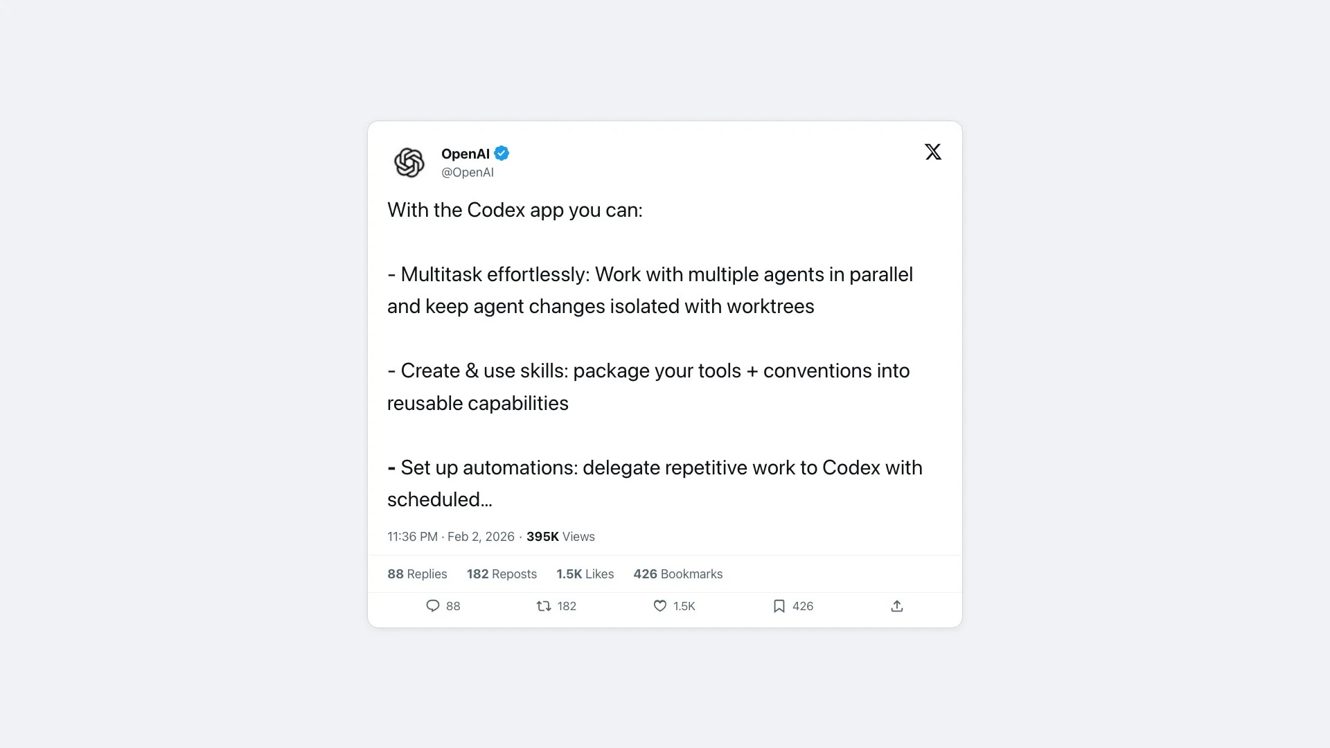 OpenAI announcing parallel agents and worktrees in the Codex app