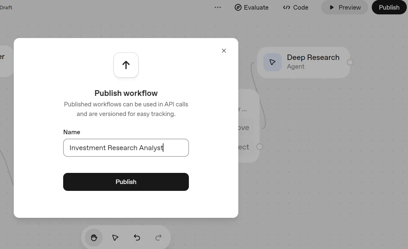publish the workflow