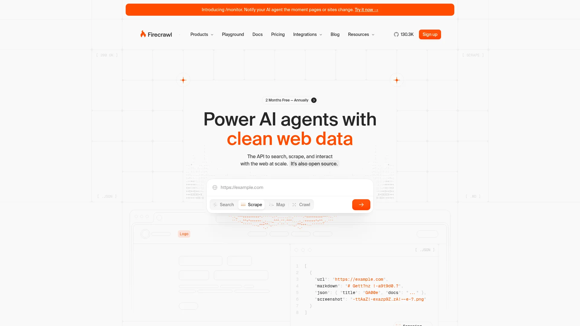 Firecrawl homepage screenshot