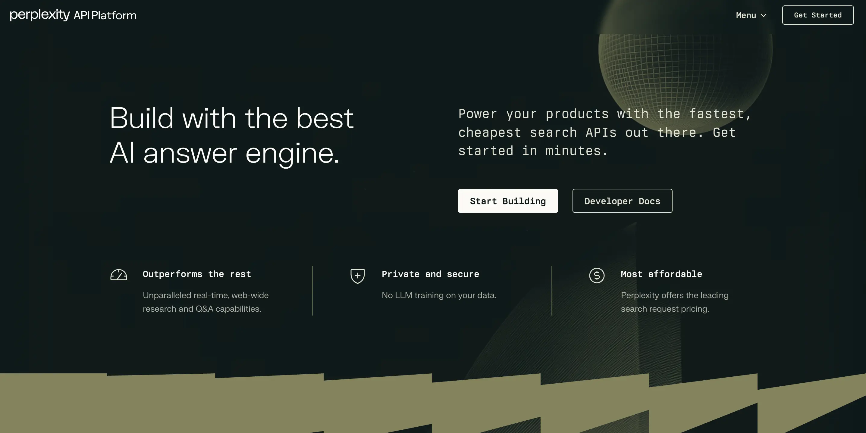 Perplexity AI search interface showing conversational answers with citations